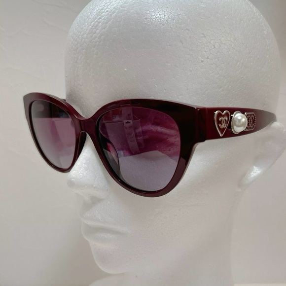 🔥CHANEL Rare Burgundy Acetate Butterfly Classics Sunglasses full inclusion🔥 - Picture 8 of 12